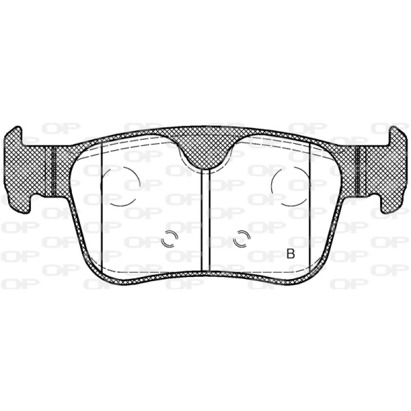 Jeu de 4 plaquettes de frein arrière OPEN PARTS BPA1551.10 - Visuel 2