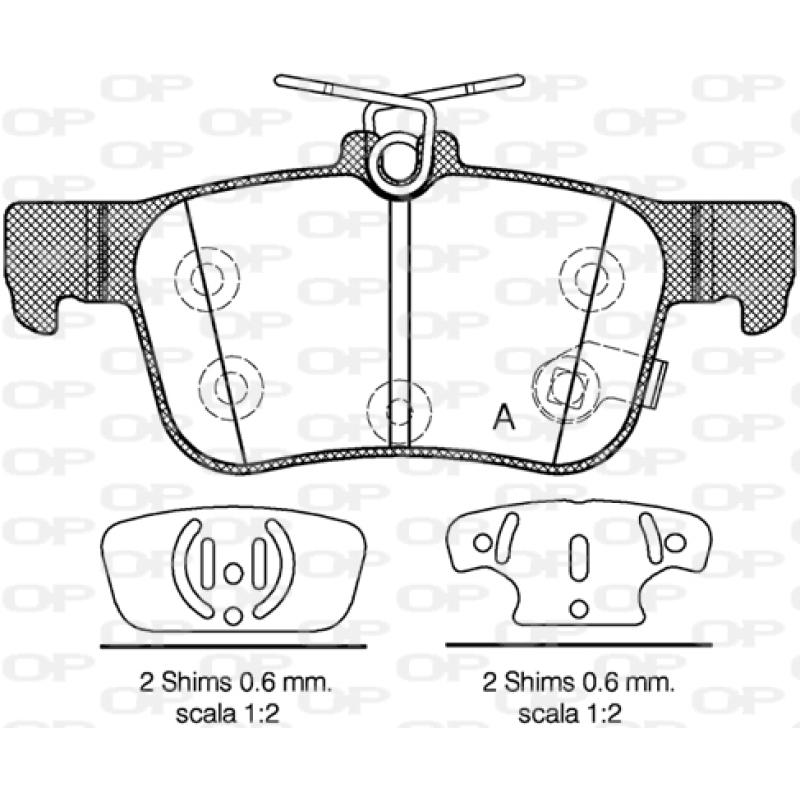 Jeu de 4 plaquettes de frein arrière OPEN PARTS BPA1551.12 - Visuel 1
