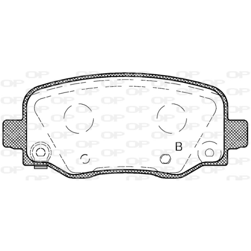 Jeu de 4 plaquettes de frein arrière OPEN PARTS BPA1578.04 - Visuel 2