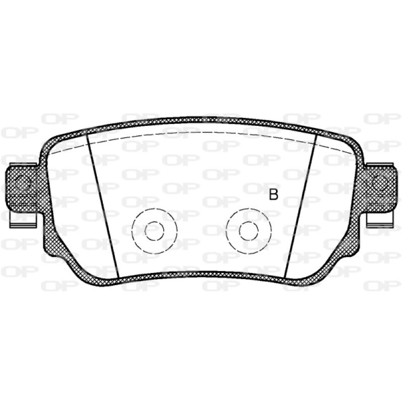Jeu de 4 plaquettes de frein arrière OPEN PARTS BPA1582.02 - Visuel 2