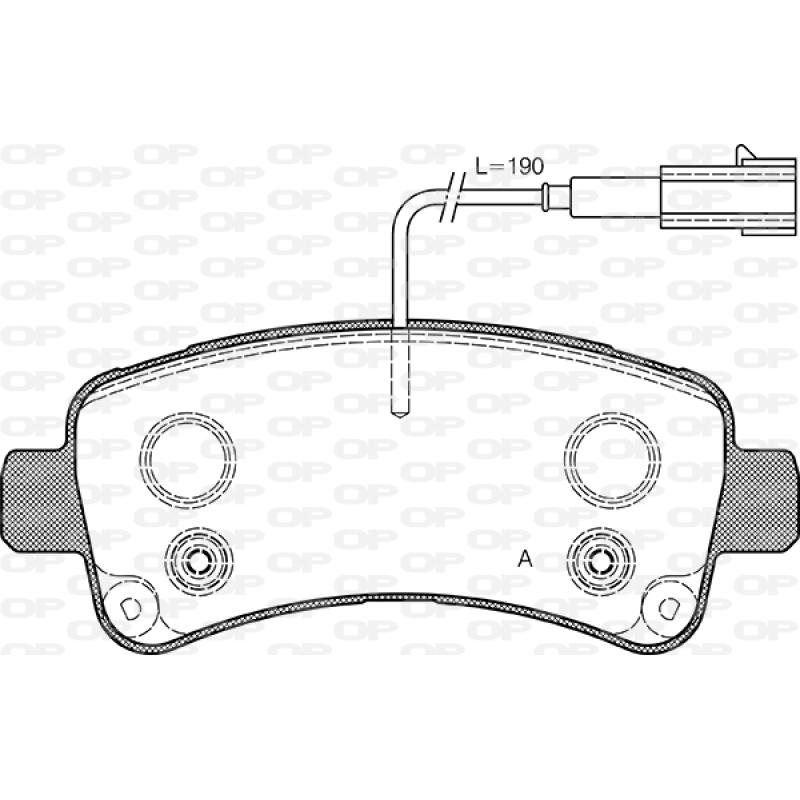 Jeu de 4 plaquettes de frein arrière OPEN PARTS BPA1588.02 - Visuel 1