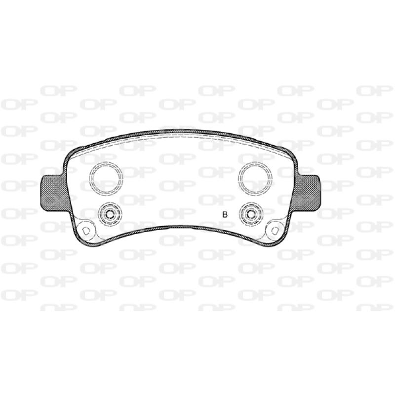 Jeu de 4 plaquettes de frein arrière OPEN PARTS BPA1588.02 - Visuel 2