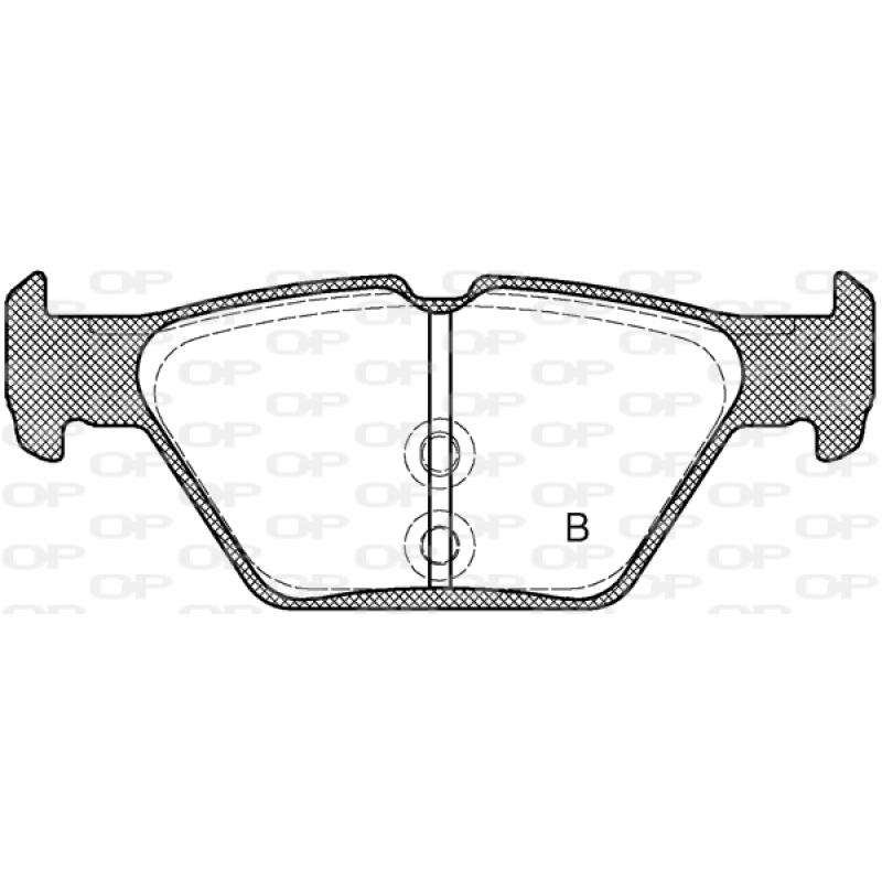 Jeu de 4 plaquettes de frein arrière OPEN PARTS BPA1638.02 - Visuel 2