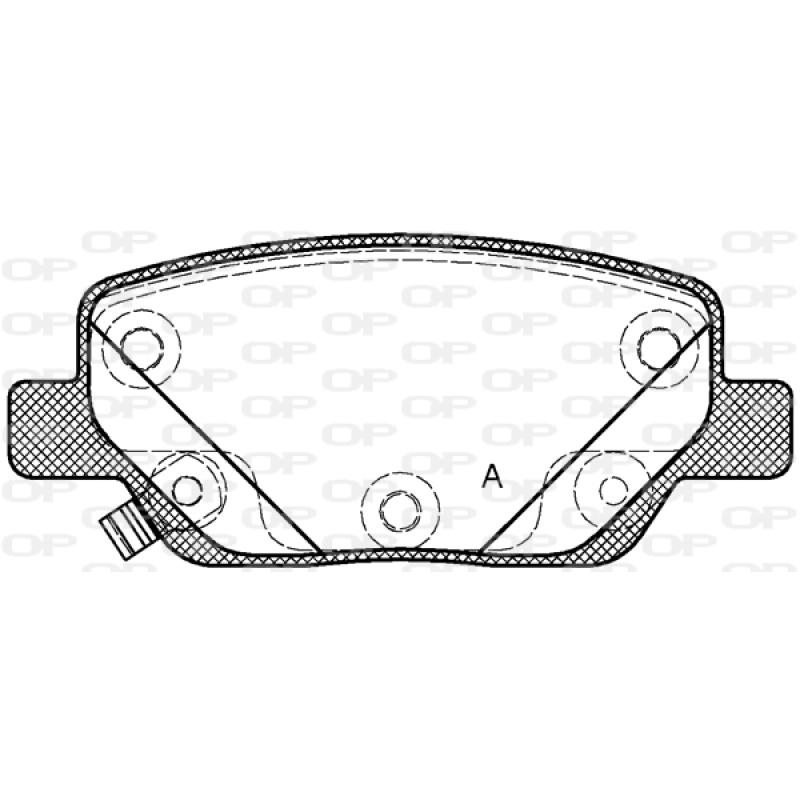 Jeu de 4 plaquettes de frein arrière OPEN PARTS BPA1700.02 - Visuel 1