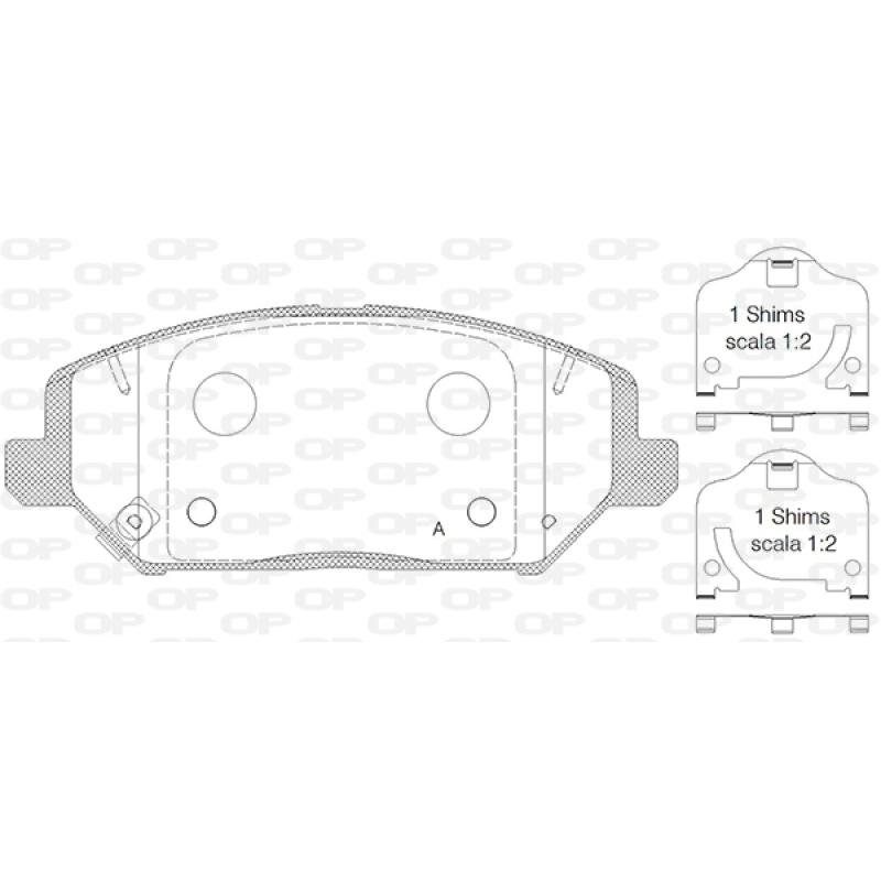 Jeu de 4 plaquettes de frein avant OPEN PARTS BPA1783.02 - Visuel 1