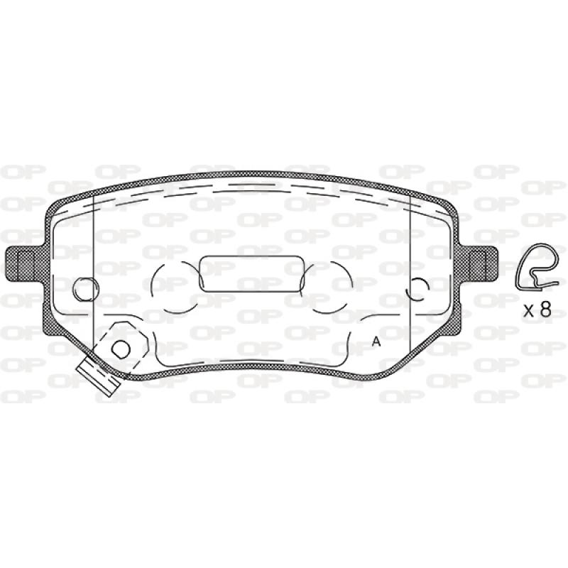 Jeu de 4 plaquettes de frein arrière OPEN PARTS BPA1802.02 - Visuel 1