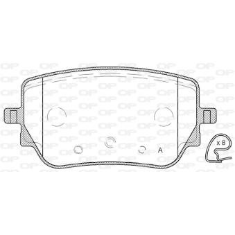 Jeu de 4 plaquettes de frein arrière OPEN PARTS [BPA1829.00]