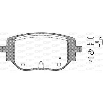 Jeu de 4 plaquettes de frein avant OPEN PARTS BPA1965.00