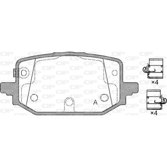 Jeu de 4 plaquettes de frein avant OPEN PARTS BPA1987.02
