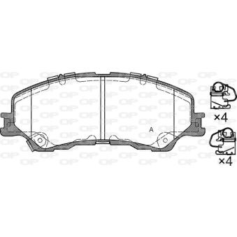 Jeu de 4 plaquettes de frein avant OPEN PARTS [BPA2016.04]