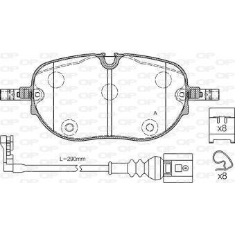 Jeu de 4 plaquettes de frein avant OPEN PARTS BPE1963.01 pour FORD SIERRA 77 e-boost - 231cv