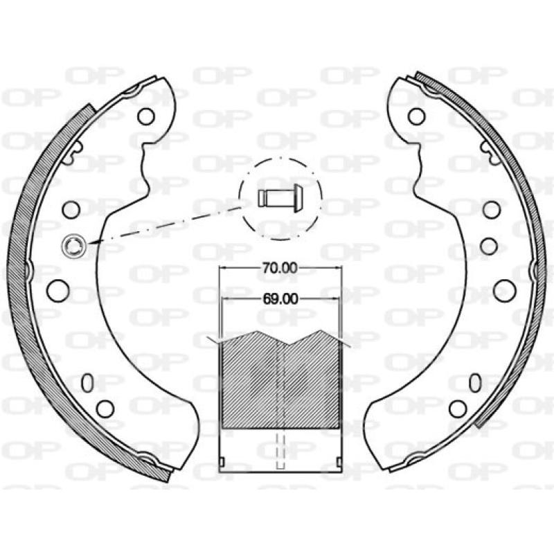 Jeu de mâchoires de frein OPEN PARTS BSA2051.00 - Visuel 1