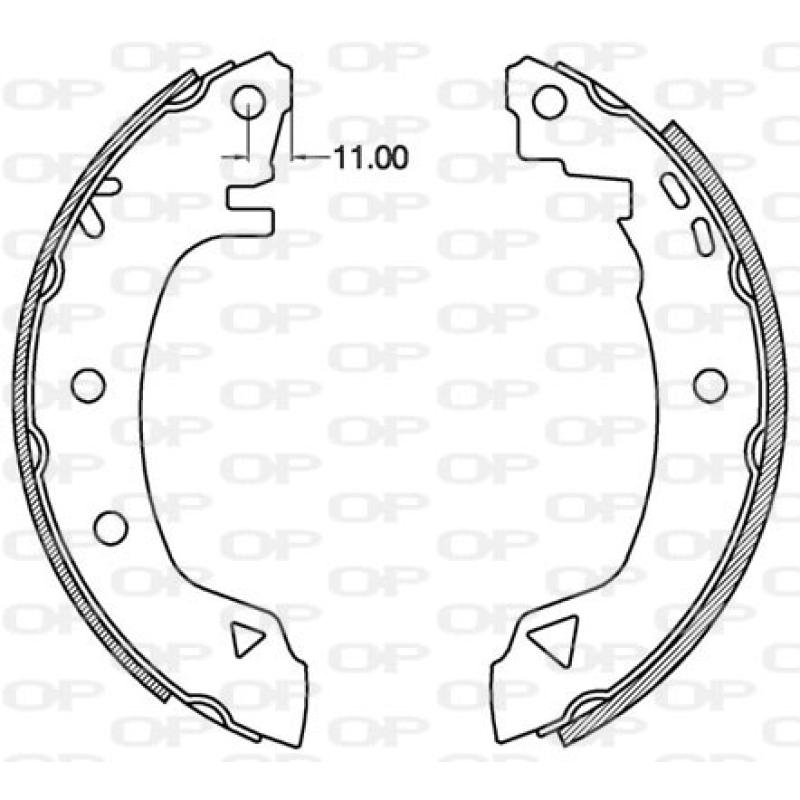 Jeu de mâchoires de frein OPEN PARTS BSA2097.00 - Visuel 1
