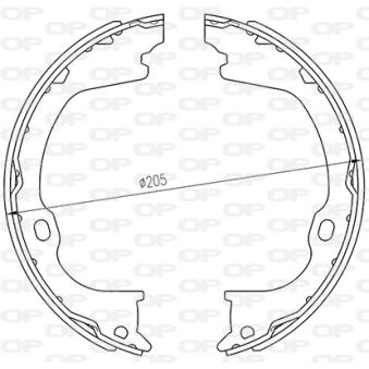 Jeu de mâchoires de frein OPEN PARTS OEM 05191306AA Jeu de mâchoires de frein OPEN PARTS OEM 05191306AA