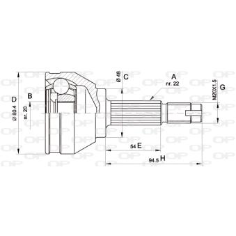 Embout de cardan avant (kit de réparation) OPEN PARTS CVJ5002.10