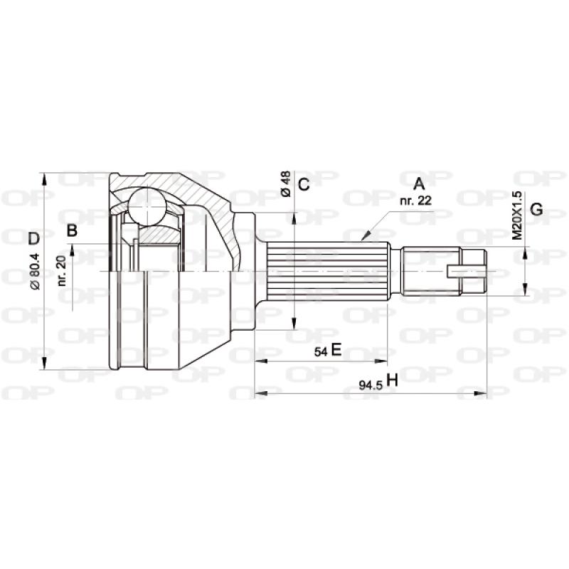 Embout de cardan avant (kit de réparation) OPEN PARTS CVJ5002.10 - Visuel 1