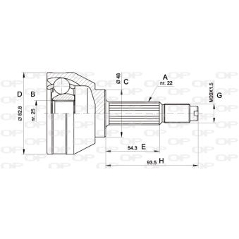 Embout de cardan avant (kit de réparation) OPEN PARTS CVJ5003.10