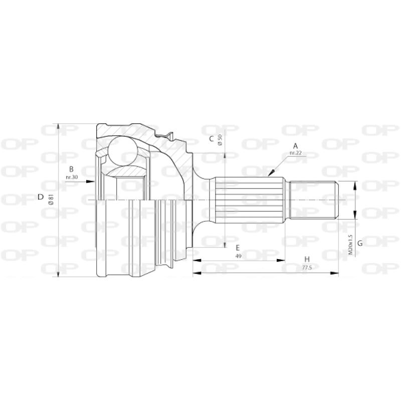 Embout de cardan avant (kit de réparation) OPEN PARTS CVJ5005.10 - Visuel 1
