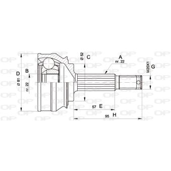 Embout de cardan avant (kit de réparation) OPEN PARTS OEM 374066