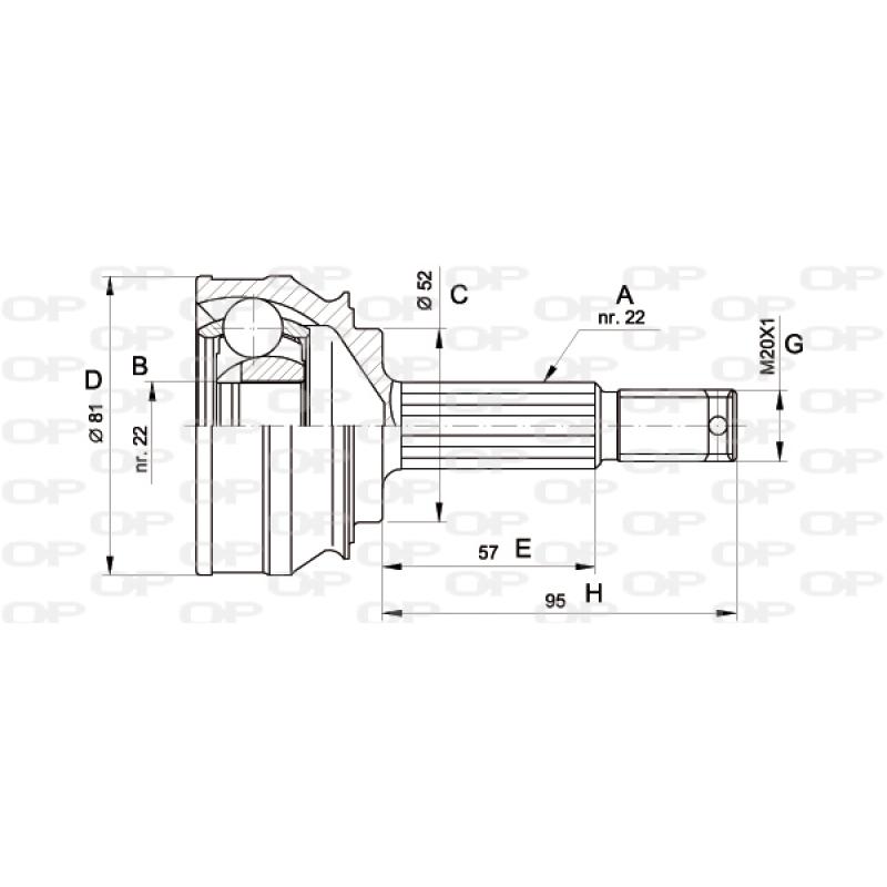 Embout de cardan avant (kit de réparation) OPEN PARTS CVJ5006.10 - Visuel 1