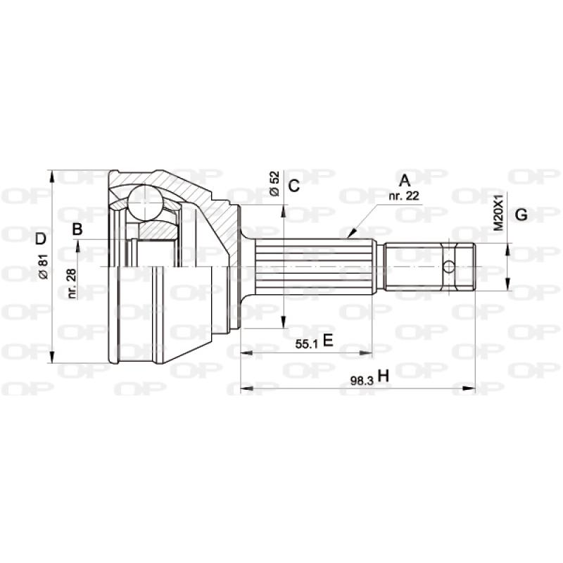 Embout de cardan avant (kit de réparation) OPEN PARTS CVJ5025.10 - Visuel 1