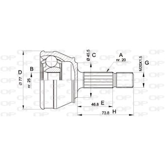 Embout de cardan avant (kit de réparation) OPEN PARTS [CVJ5031.10]