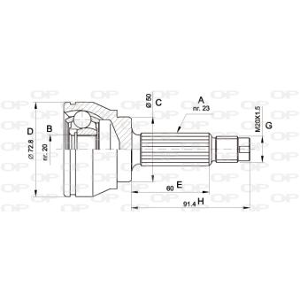 Embout de cardan avant (kit de réparation) OPEN PARTS CVJ5033.10