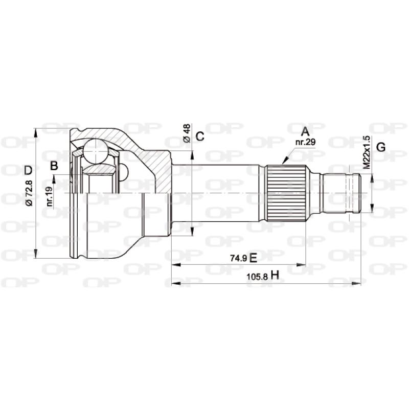 Embout de cardan avant (kit de réparation) OPEN PARTS CVJ5034.10 - Visuel 1