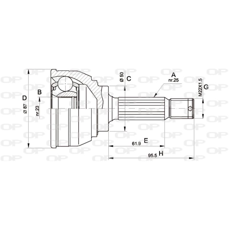 Embout de cardan avant (kit de réparation) OPEN PARTS CVJ5044.10 - Visuel 1