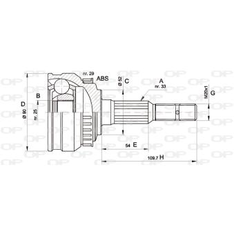 Embout de cardan avant (kit de réparation) OPEN PARTS OEM 0374176