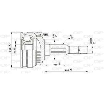 Embout de cardan avant (kit de réparation) OPEN PARTS OEM 9127564