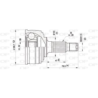 Embout de cardan avant (kit de réparation) OPEN PARTS OEM 44305SF1913