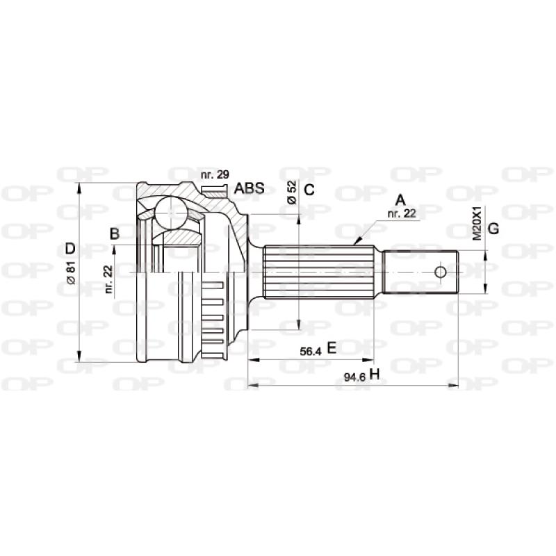 Embout de cardan avant (kit de réparation) OPEN PARTS CVJ5053.10 - Visuel 1