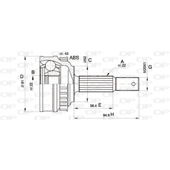 Embout de cardan avant (kit de réparation) OPEN PARTS OEM 374014