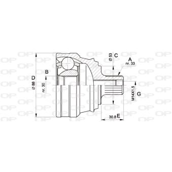 Embout de cardan avant (kit de réparation) OPEN PARTS OEM 893407311D