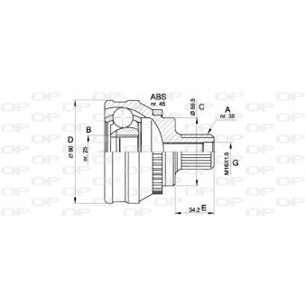 Embout de cardan avant (kit de réparation) OPEN PARTS OEM 443498099CX