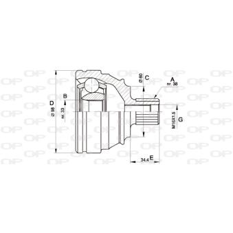 Embout de cardan avant (kit de réparation) OPEN PARTS OEM 701498099V