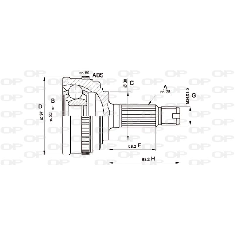 Embout de cardan avant (kit de réparation) OPEN PARTS CVJ5130.10 - Visuel 1
