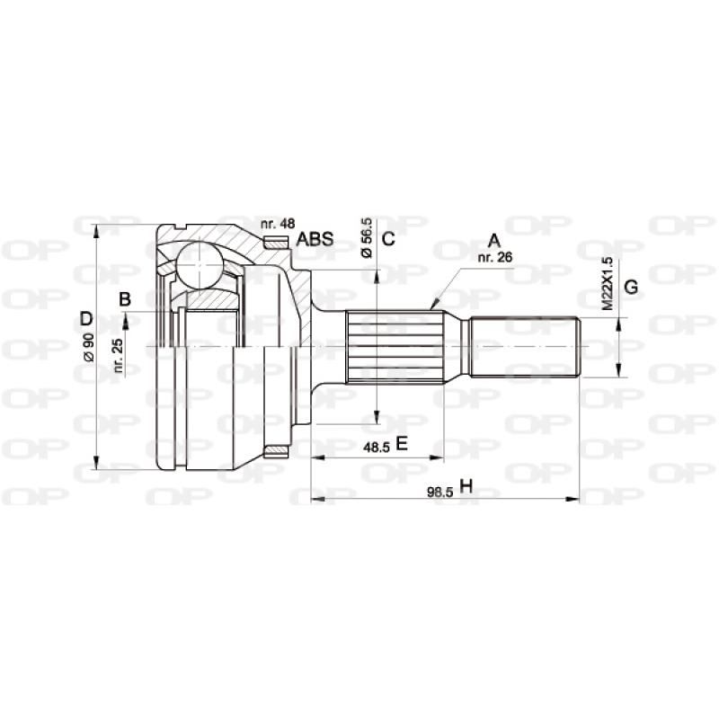 Embout de cardan avant (kit de réparation) OPEN PARTS CVJ5132.10 - Visuel 1