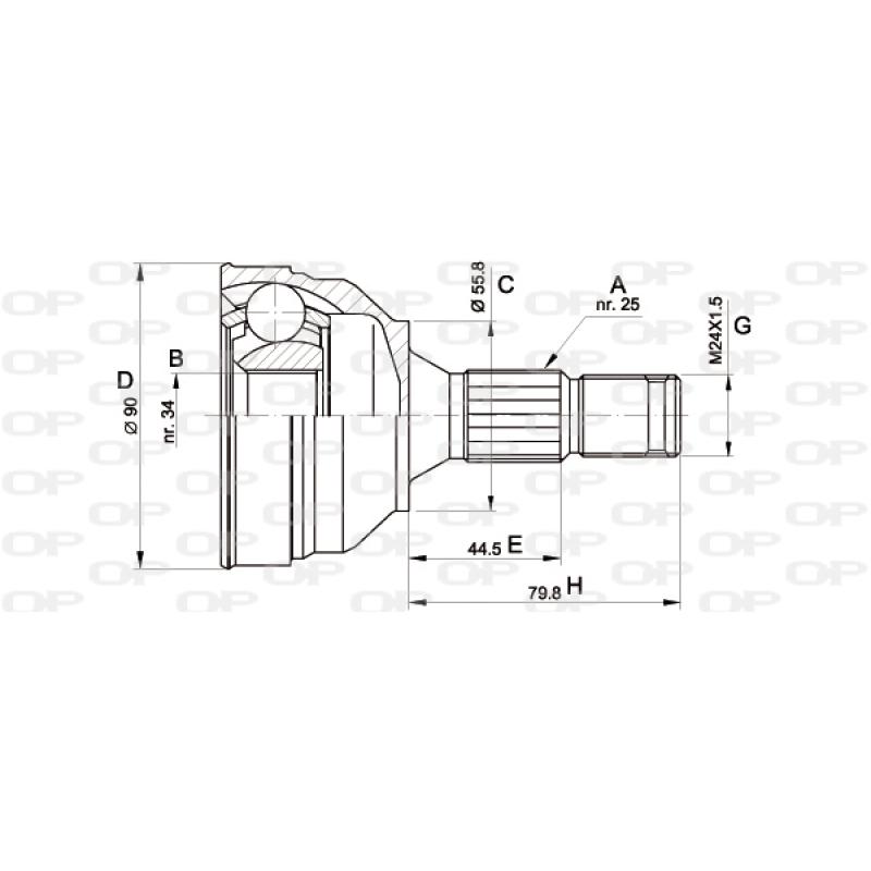 Embout de cardan avant (kit de réparation) OPEN PARTS CVJ5141.10 - Visuel 1