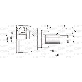 Embout de cardan avant (kit de réparation) OPEN PARTS [CVJ5148.10]