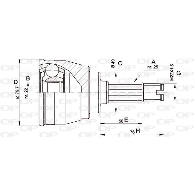 Embout de cardan avant (kit de réparation) OPEN PARTS CVJ5148.10 - Visuel 1