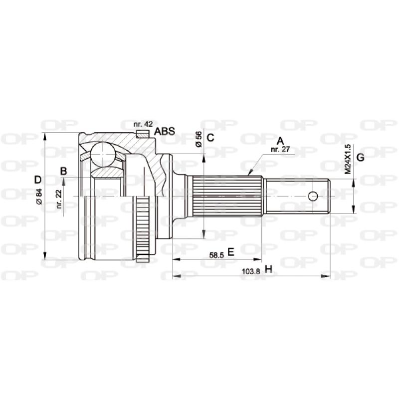 Embout de cardan avant (kit de réparation) OPEN PARTS CVJ5165.10 - Visuel 1
