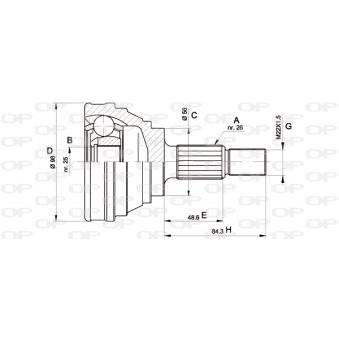 Embout de cardan avant (kit de réparation) OPEN PARTS [CVJ5166.10]