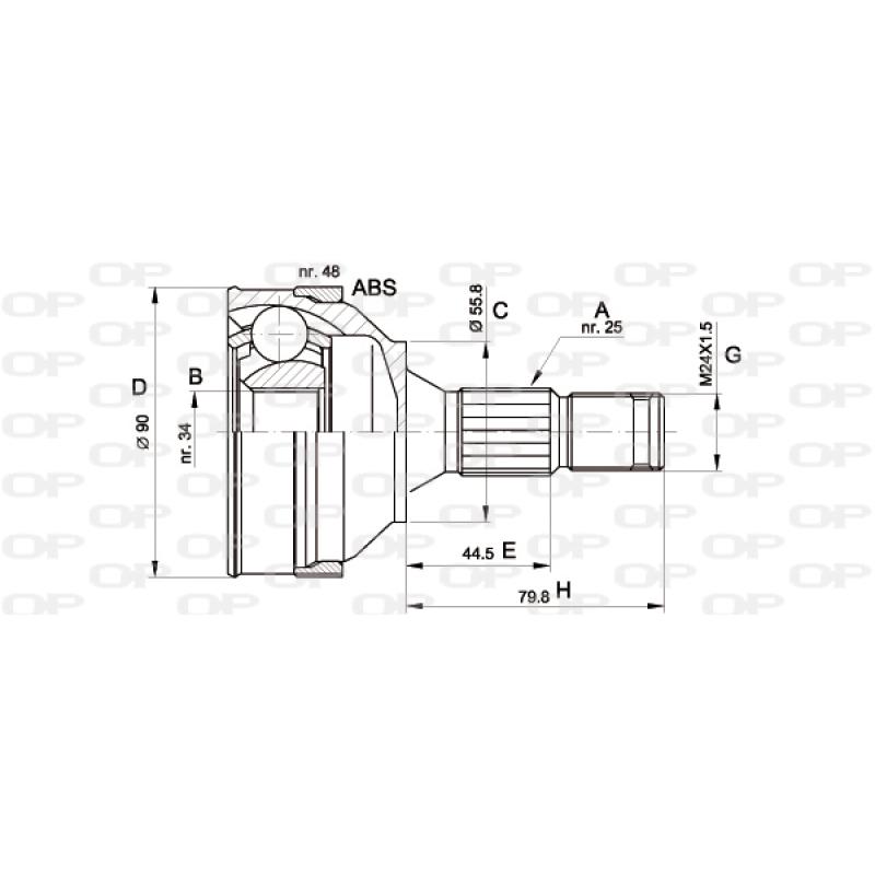 Embout de cardan avant (kit de réparation) OPEN PARTS CVJ5176.10 - Visuel 1