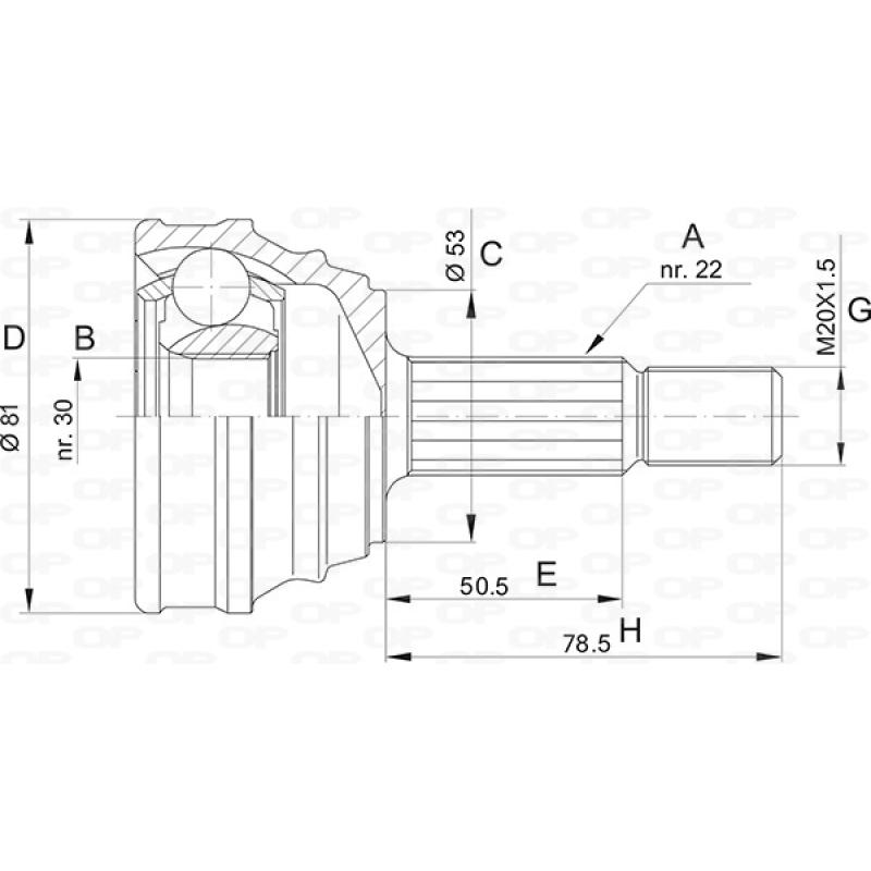 Embout de cardan avant (kit de réparation) OPEN PARTS CVJ5190.10 - Visuel 1