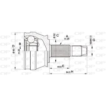 Embout de cardan avant (kit de réparation) OPEN PARTS OEM 60813079