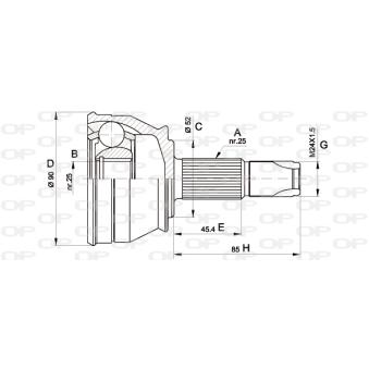 Embout de cardan avant (kit de réparation) OPEN PARTS OEM 60813096