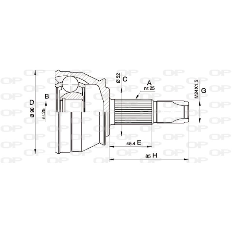 Embout de cardan avant (kit de réparation) OPEN PARTS CVJ5211.10 - Visuel 1