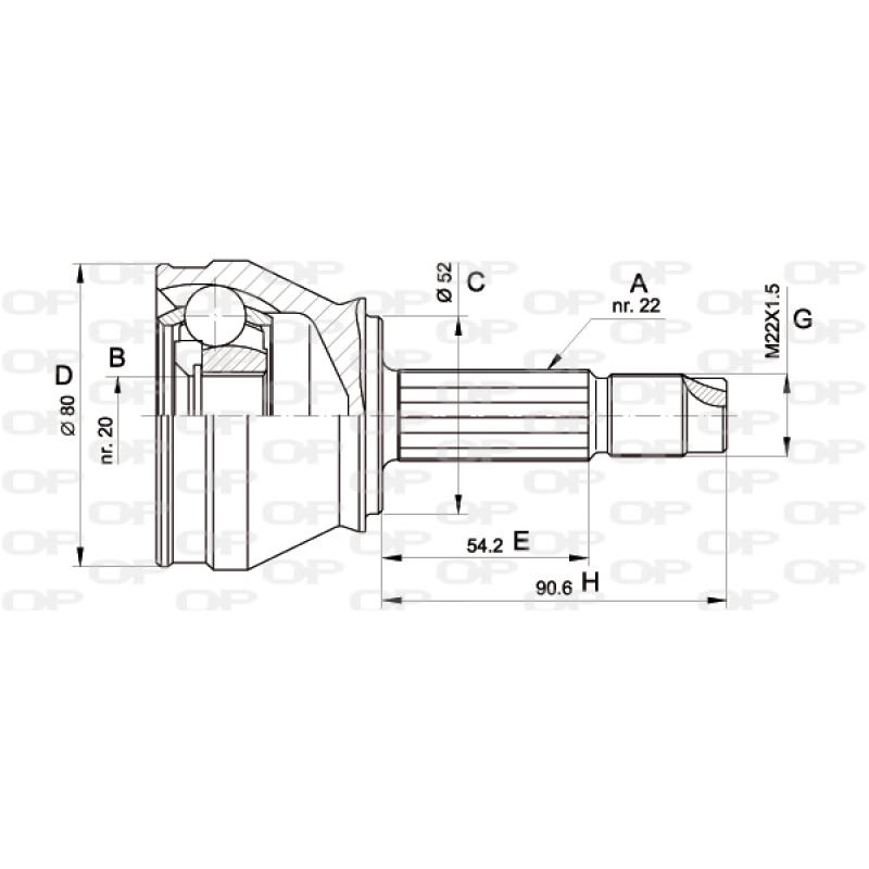 Embout de cardan avant (kit de réparation) OPEN PARTS CVJ5223.10 - Visuel 1